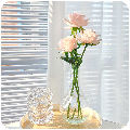 3本ピンクバラ＋花瓶